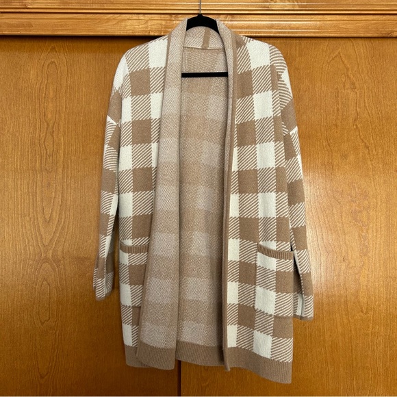 Madewell Minetta Sweater Longline Coat in Buffalo Check Wool Blend Size Small - Picture 2 of 10
